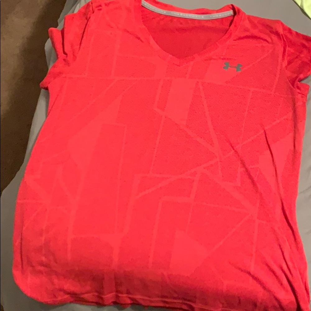 Red under armour workout shirt
